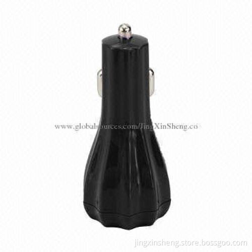 USB Car Charger for iPad Mini with Dual-USB Ports, 5V DC/2A Output, Made of ABS Material Shell